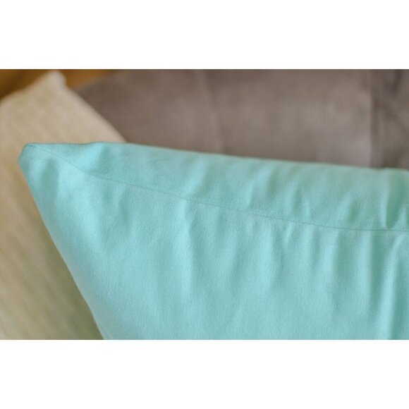 NEW Turquoise Throw Pillow Covers 2 Pack 100% Cotton Canvas 18x18 Pillow Cases - Picture 3 of 10